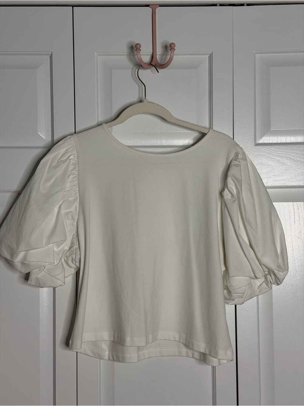white Puff Sleeve Top -  Short Sleeve Blouse | Brand: A New Day
